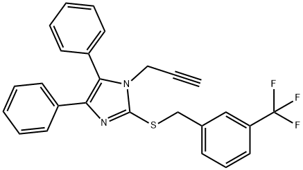 4,5-DIPHENYL-1-(2-PROPYNYL)-1H-IMIDAZOL-2-YL 3-(TRIFLUOROMETHYL)BENZYL SULFIDE Struktur