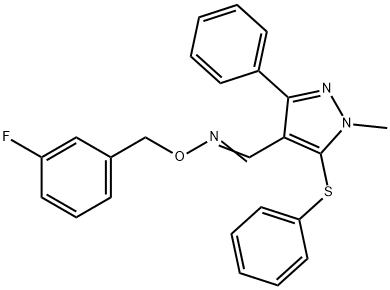 1-METHYL-3-PHENYL-5-(PHENYLSULFANYL)-1H-PYRAZOLE-4-CARBALDEHYDE O-(3-FLUOROBENZYL)OXIME Struktur