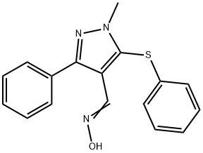 1-METHYL-3-PHENYL-5-(PHENYLSULFANYL)-1H-PYRAZOLE-4-CARBALDEHYDE OXIME Struktur