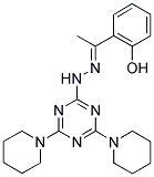 (E)-2-(1-(2-(4,6-DI(PIPERIDIN-1-YL)-1,3,5-TRIAZIN-2-YL)HYDRAZONO)ETHYL)PHENOL Struktur