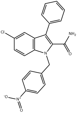 5-CHLORO-1-(4-NITROBENZYL)-3-PHENYL-1H-INDOLE-2-CARBOXAMIDE Struktur