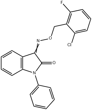 1-PHENYL-1H-INDOLE-2,3-DIONE 3-[O-(2-CHLORO-6-FLUOROBENZYL)OXIME] Struktur