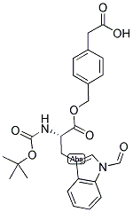 BOC-L-TRP(FORMYL)-O-CH2-PHI-CH2-COOH Struktur