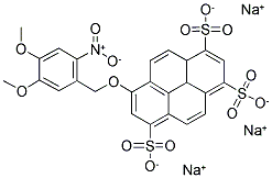 8-((4,5-DIMETHOXY-2-NITROBENZYL)OXY)PYRENE-1,3,6-TRISULFONIC ACID, TRISODIUM SALT Struktur