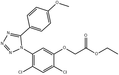 ETHYL 2-(2,4-DICHLORO-5-[5-(4-METHOXYPHENYL)-1H-1,2,3,4-TETRAAZOL-1-YL]PHENOXY)ACETATE Struktur