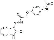 3-(2-(4-ACETAMIDOPHENOXY)ACETYLHYDRAZIDYL)-2-OXOINDOLINE Struktur