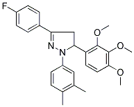 1-(3,4-DIMETHYLPHENYL)-3-(4-FLUOROPHENYL)-5-(2,3,4-TRIMETHOXYPHENYL)-4,5-DIHYDRO-1H-PYRAZOLE Struktur