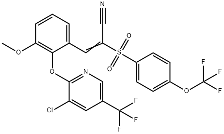 3-(2-(3-CHLORO-5-(TRIFLUOROMETHYL)(2-PYRIDYL)OXY)-3-METHOXYPHENYL)-2-((4-(TRIFLUOROMETHOXY)PHENYL)SULFONYL)PROP-2-ENENITRILE Struktur