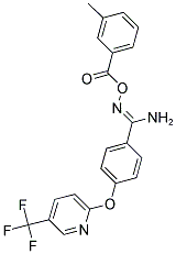 2-AMINO-1-AZA-2-(4-(5-(TRIFLUOROMETHYL)(2-PYRIDYLOXY))PHENYL)VINYL 3-METHYLBENZOATE Struktur