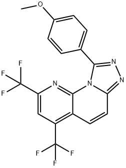 4-[2,4-BIS(TRIFLUOROMETHYL)[1,2,4]TRIAZOLO[4,3-A][1,8]NAPHTHYRIDIN-9-YL]PHENYL METHYL ETHER Struktur