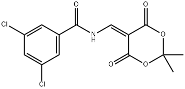 3,5-DICHLORO-N-[(2,2-DIMETHYL-4,6-DIOXO-1,3-DIOXAN-5-YLIDEN)METHYL]BENZENECARBOXAMIDE Struktur