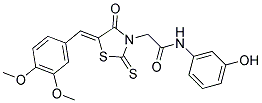 2-[(5Z)-5-(3,4-DIMETHOXYBENZYLIDENE)-4-OXO-2-THIOXO-1,3-THIAZOLIDIN-3-YL]-N-(3-HYDROXYPHENYL)ACETAMIDE Struktur