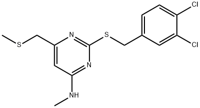 2-[(3,4-DICHLOROBENZYL)SULFANYL]-N-METHYL-6-[(METHYLSULFANYL)METHYL]-4-PYRIMIDINAMINE Struktur