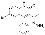 6-BROMO-3-[(1E)-ETHANEHYDRAZONOYL]-4-PHENYLQUINOLIN-2(1H)-ONE Struktur