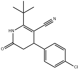 2-(TERT-BUTYL)-4-(4-CHLOROPHENYL)-6-OXO-1,4,5,6-TETRAHYDRO-3-PYRIDINECARBONITRILE Struktur