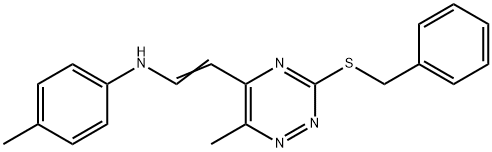 N-(2-[3-(BENZYLSULFANYL)-6-METHYL-1,2,4-TRIAZIN-5-YL]VINYL)-4-METHYLANILINE Struktur