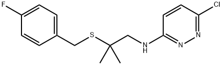 6-CHLORO-N-(2-[(4-FLUOROBENZYL)SULFANYL]-2-METHYLPROPYL)-3-PYRIDAZINAMINE Struktur