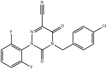 4-(4-CHLOROBENZYL)-2-(2,6-DIFLUOROPHENYL)-3,5-DIOXO-2,3,4,5-TETRAHYDRO-1,2,4-TRIAZINE-6-CARBONITRILE Struktur