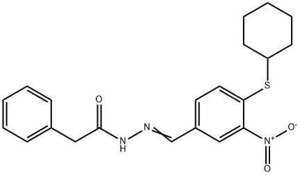 N'-([4-(CYCLOHEXYLSULFANYL)-3-NITROPHENYL]METHYLENE)-2-PHENYLACETOHYDRAZIDE Struktur