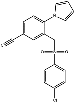 3-([(4-CHLOROPHENYL)SULFONYL]METHYL)-4-(1H-PYRROL-1-YL)BENZENECARBONITRILE Struktur