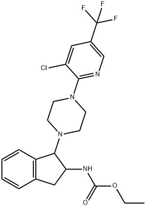 ETHYL N-(1-(4-[3-CHLORO-5-(TRIFLUOROMETHYL)-2-PYRIDINYL]PIPERAZINO)-2,3-DIHYDRO-1H-INDEN-2-YL)CARBAMATE Struktur