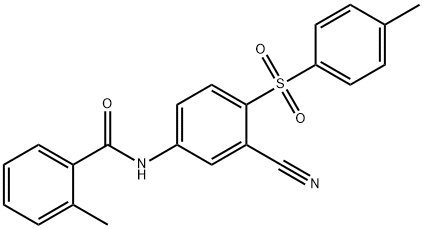 N-(3-CYANO-4-[(4-METHYLPHENYL)SULFONYL]PHENYL)-2-METHYLBENZENECARBOXAMIDE Struktur