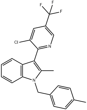 3-[3-CHLORO-5-(TRIFLUOROMETHYL)-2-PYRIDINYL]-2-METHYL-1-(4-METHYLBENZYL)-1H-INDOLE Struktur