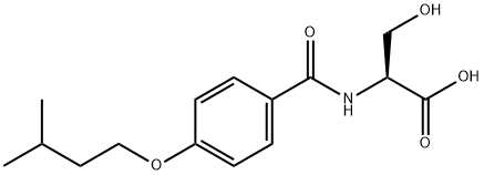 3-HYDROXY-2-[4-(3-METHYL-BUTOXY)-BENZOYLAMINO]-PROPIONIC ACID Struktur