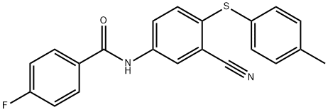 N-(3-CYANO-4-[(4-METHYLPHENYL)SULFANYL]PHENYL)-4-FLUOROBENZENECARBOXAMIDE Struktur