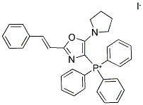 (2-STYRYL-5-TETRAHYDRO-1H-PYRROL-1-YL-1,3-OXAZOL-4-YL)(TRIPHENYL)PHOSPHONIUM IODIDE Struktur