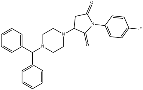 3-(4-BENZHYDRYLPIPERAZIN-1-YL)-1-(4-FLUOROPHENYL)PYRROLIDINE-2,5-DIONE Struktur