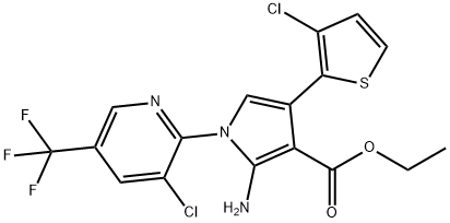 ETHYL 2-AMINO-4-(3-CHLORO-2-THIENYL)-1-[3-CHLORO-5-(TRIFLUOROMETHYL)-2-PYRIDINYL]-1H-PYRROLE-3-CARBOXYLATE Struktur