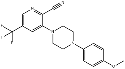 3-[4-(4-METHOXYPHENYL)PIPERAZINO]-5-(TRIFLUOROMETHYL)-2-PYRIDINECARBONITRILE Struktur