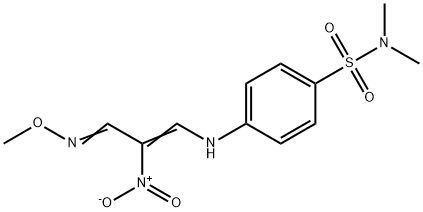 4-([3-(METHOXYIMINO)-2-NITRO-1-PROPENYL]AMINO)-N,N-DIMETHYLBENZENESULFONAMIDE Struktur