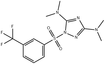 N-(3-(DIMETHYLAMINO)-1-([3-(TRIFLUOROMETHYL)PHENYL]SULFONYL)-1H-1,2,4-TRIAZOL-5-YL)-N,N-DIMETHYLAMINE Struktur