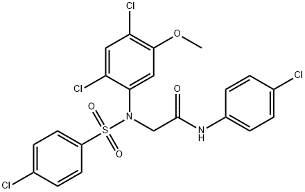 N-(4-CHLOROPHENYL)-2-(N-(4-CHLOROPHENYLSULFONYL)-2,4-DICHLORO-5-METHOXYPHENYLAMINO)ACETAMIDE Struktur