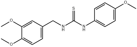 (((3,4-DIMETHOXYPHENYL)METHYL)AMINO)((4-METHOXYPHENYL)AMINO)METHANE-1-THIONE Struktur