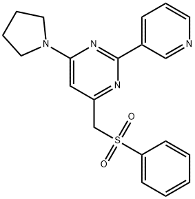 4-[(PHENYLSULFONYL)METHYL]-2-(3-PYRIDINYL)-6-(1-PYRROLIDINYL)PYRIMIDINE Struktur