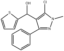 (5-CHLORO-1-METHYL-3-PHENYL-1H-PYRAZOL-4-YL)(2-THIENYL)METHANOL Struktur