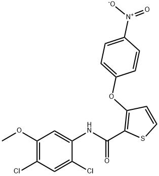 N-(2,4-DICHLORO-5-METHOXYPHENYL)-3-(4-NITROPHENOXY)-2-THIOPHENECARBOXAMIDE Struktur