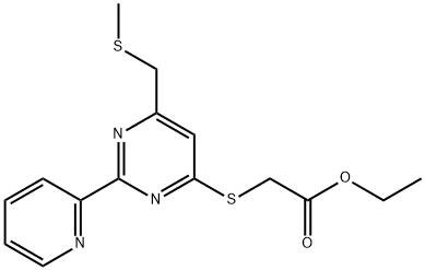 ETHYL 2-([6-[(METHYLSULFANYL)METHYL]-2-(2-PYRIDINYL)-4-PYRIMIDINYL]SULFANYL)ACETATE Struktur