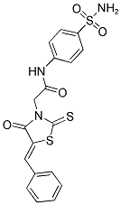 N-[4-(AMINOSULFONYL)PHENYL]-2-[(5Z)-5-BENZYLIDENE-4-OXO-2-THIOXO-1,3-THIAZOLIDIN-3-YL]ACETAMIDE Struktur