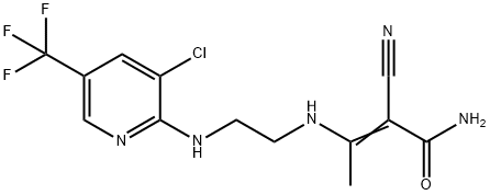 3-[(2-([3-CHLORO-5-(TRIFLUOROMETHYL)-2-PYRIDINYL]AMINO)ETHYL)AMINO]-2-CYANO-2-BUTENAMIDE Struktur