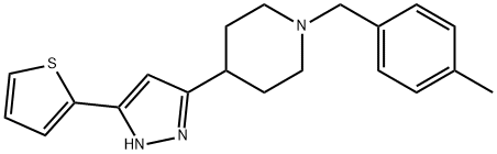 1-(4-METHYLBENZYL)-4-[5-(2-THIENYL)-1H-PYRAZOL-3-YL]PIPERIDINE Struktur