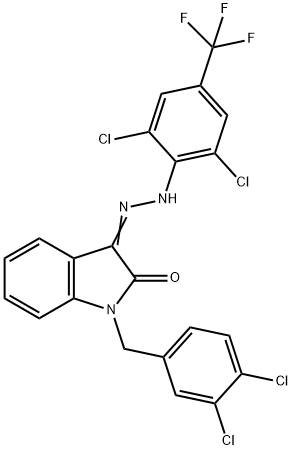 1-(3,4-DICHLOROBENZYL)-1H-INDOLE-2,3-DIONE 3-(N-[2,6-DICHLORO-4-(TRIFLUOROMETHYL)PHENYL]HYDRAZONE) Struktur