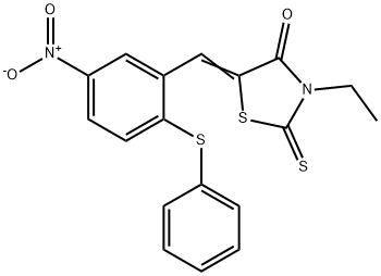 3-ETHYL-5-([5-NITRO-2-(PHENYLSULFANYL)PHENYL]METHYLENE)-2-THIOXO-1,3-THIAZOLAN-4-ONE Struktur