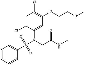 2-[2,4-DICHLORO-5-(2-METHOXYETHOXY)(PHENYLSULFONYL)ANILINO]-N-METHYLACETAMIDE Struktur