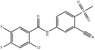 2-CHLORO-N-[3-CYANO-4-(METHYLSULFONYL)PHENYL]-4,5-DIFLUOROBENZENECARBOXAMIDE Struktur