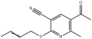 5-ACETYL-2-(2-BUTENYLSULFANYL)-6-METHYLNICOTINONITRILE Struktur