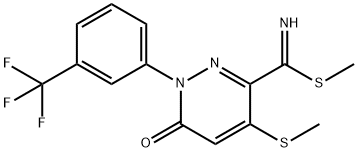 METHYL 4-(METHYLSULFANYL)-6-OXO-1-[3-(TRIFLUOROMETHYL)PHENYL]-1,6-DIHYDRO-3-PYRIDAZINECARBIMIDOTHIOATE Struktur